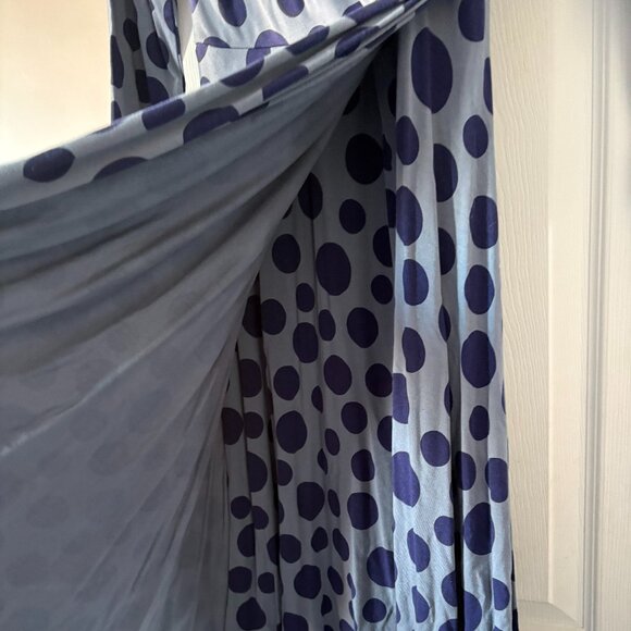 Boden Polka Dot V-Neck Wrap Dress in Blue - Picture 4 of 7
